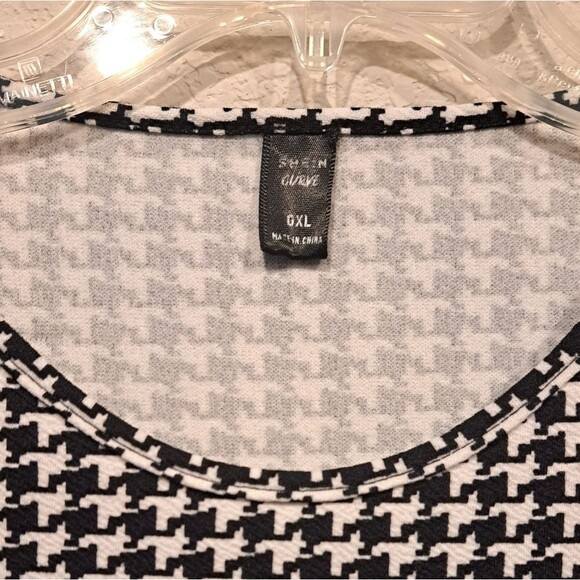Houndstooth Black and White Bodycon Dress by Shein Curve Women's size 0XL - Picture 2 of 5